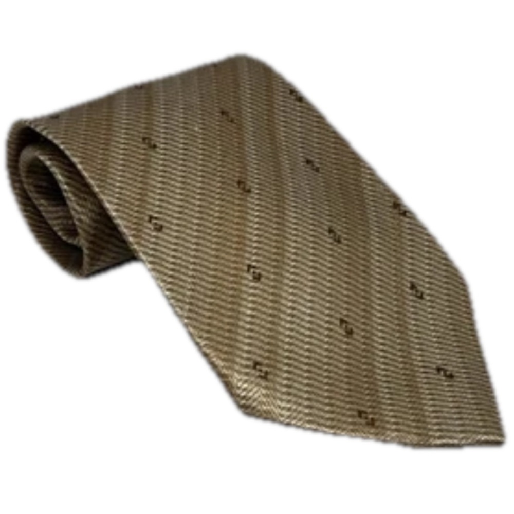Davvero Benino 100% Polyester Men’s Tan / Brown Necktie 4”